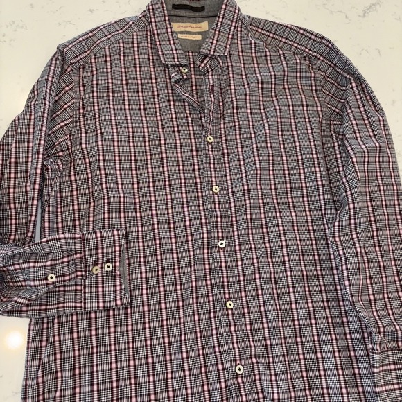 Tommy Bahama Button Up Mens XLarge Long Sleeve Island Modern Fit Purple Black - Picture 6 of 10